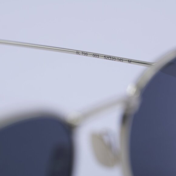 🕶️ New Saint Laurent SL799 003 Sunglasses - Shiny Gold Frame, Dark Grey Lenses - Picture 6 of 10